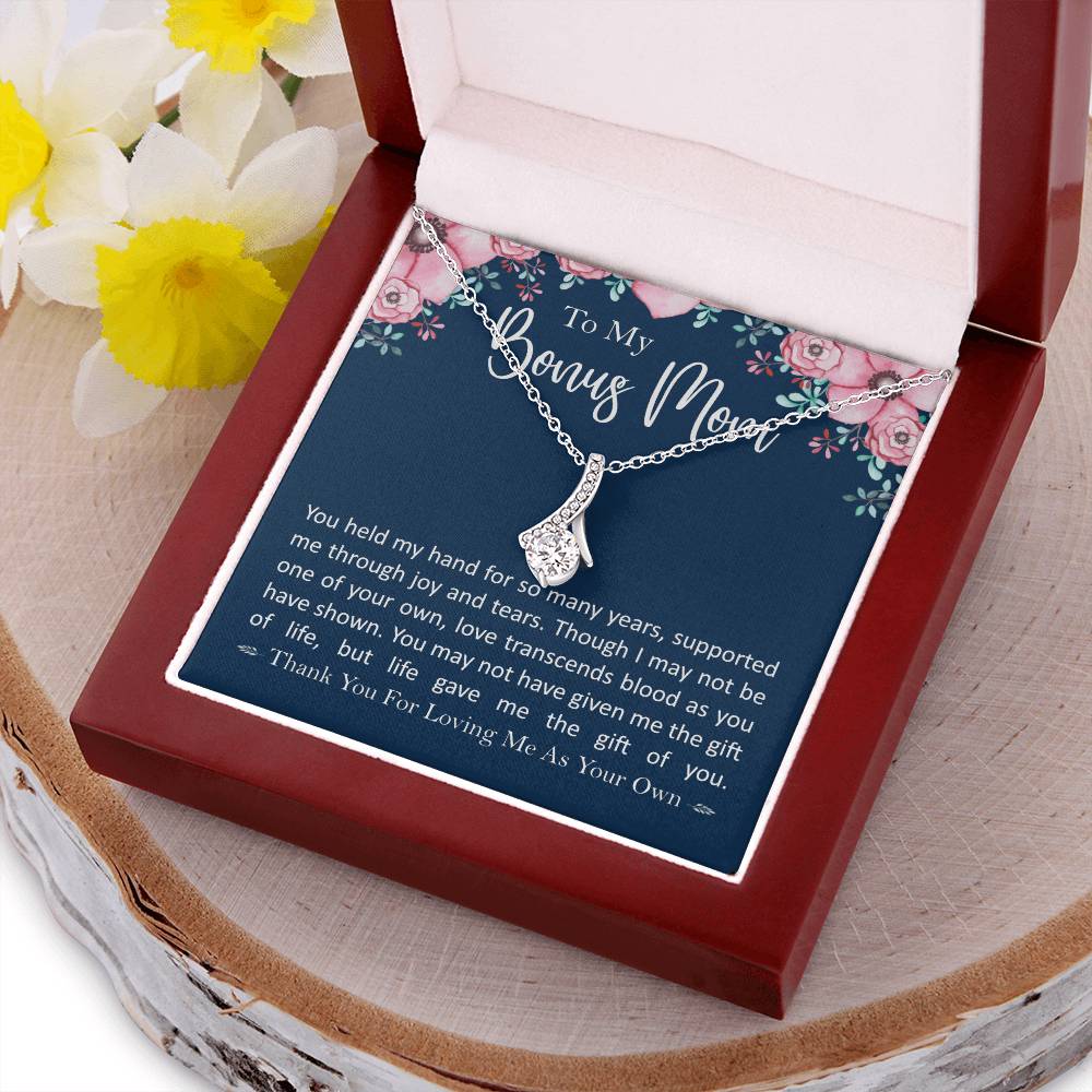 To My Bonus Mom - Love Transcends Blood Alluring Beauty Necklace