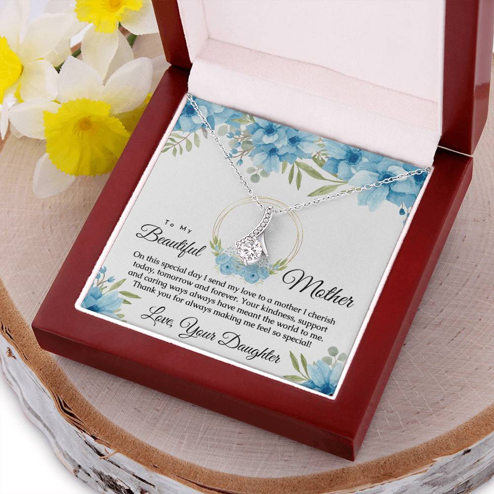 To My Beautiful Mother Gift From Daughter Alluring Beauty Necklace