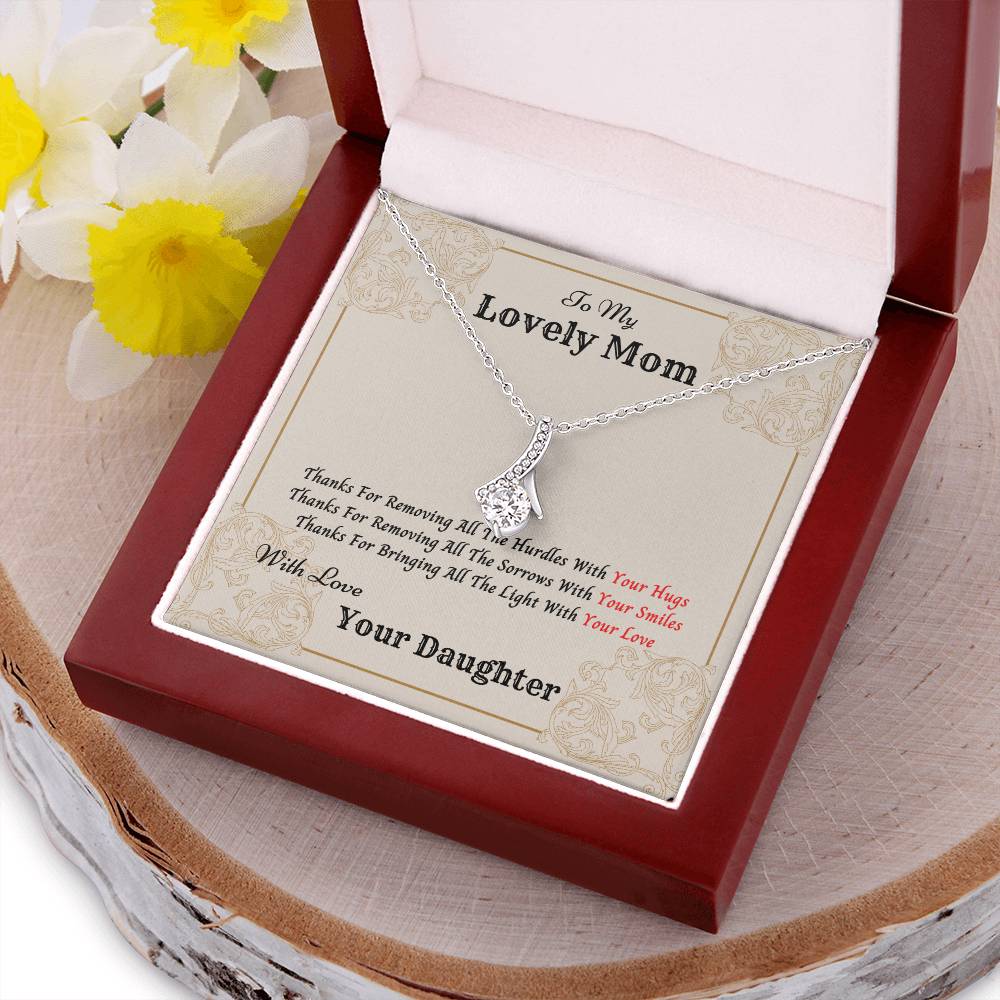 Thanks Mom Sparkly Pendant Necklace Alluring Beauty Necklace