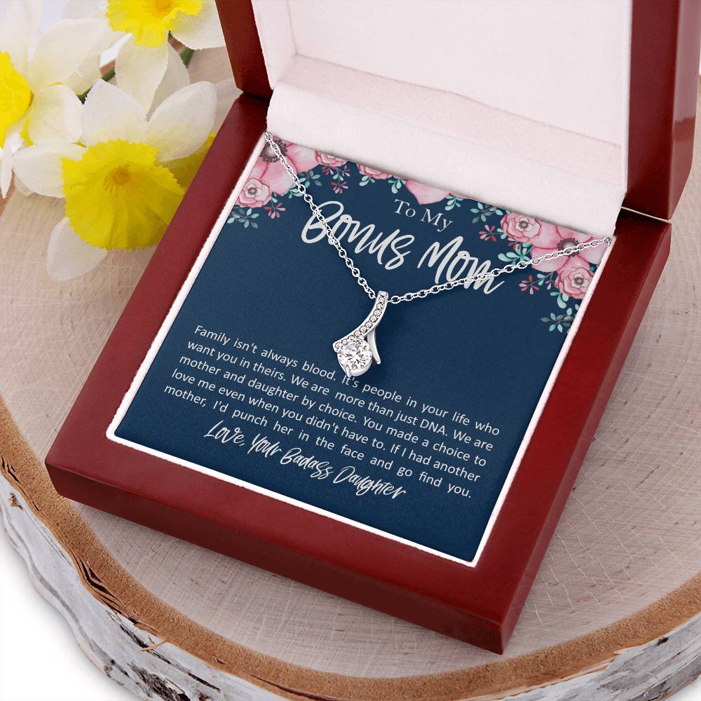 To My Bonus Mom - From Badass Daughter Alluring Beauty Necklace