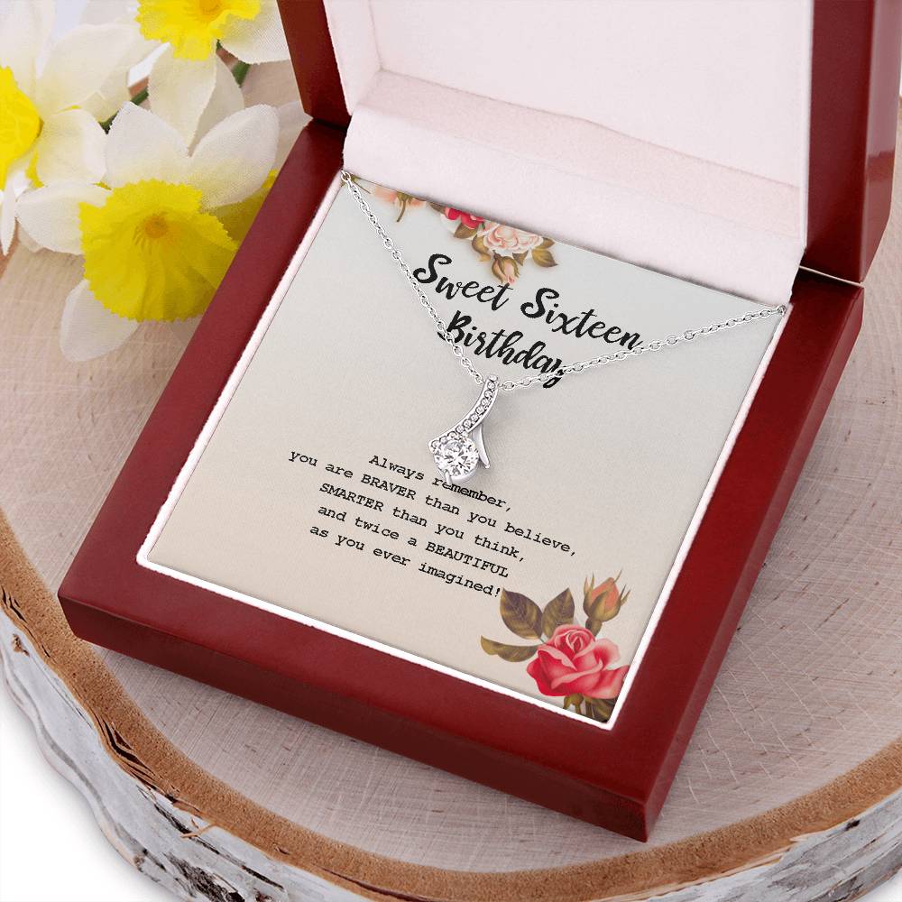 Sweet Sixteen Birthday - Sweet 16 Gifts For Girls Necklace With Meaningful Message Alluring Beauty Necklace