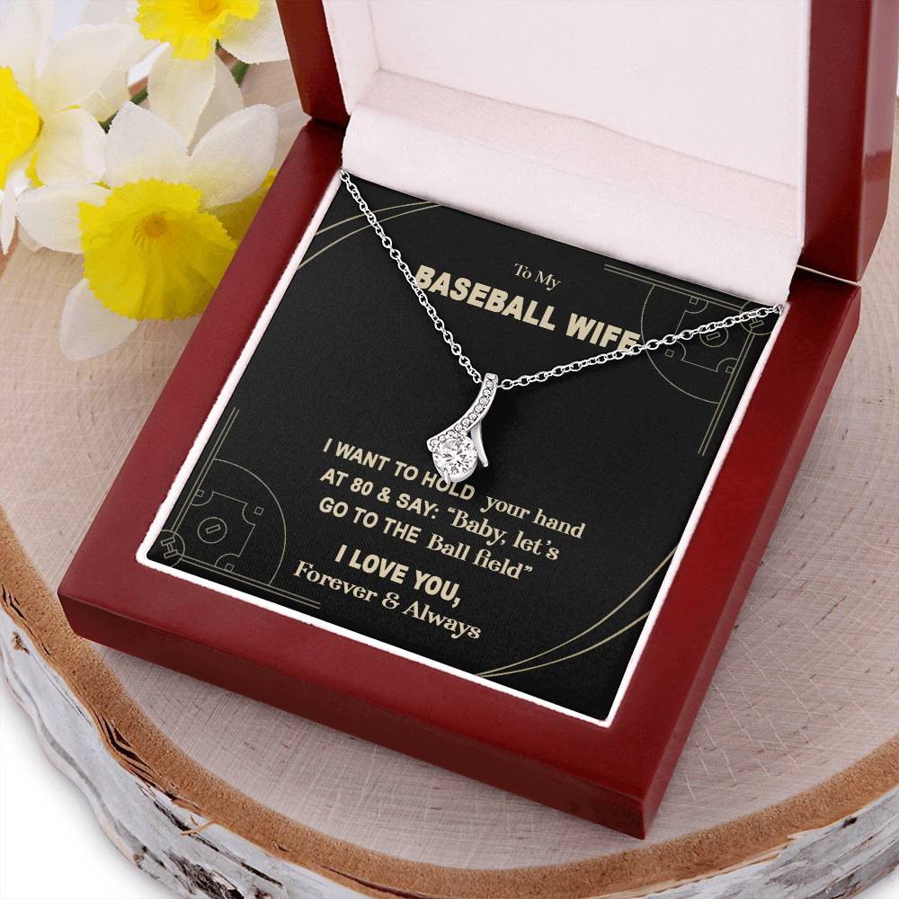 To My Baseball Wife - Baby Let's Go To The Ball Field - Luxury Necklace Alluring Beauty Necklace