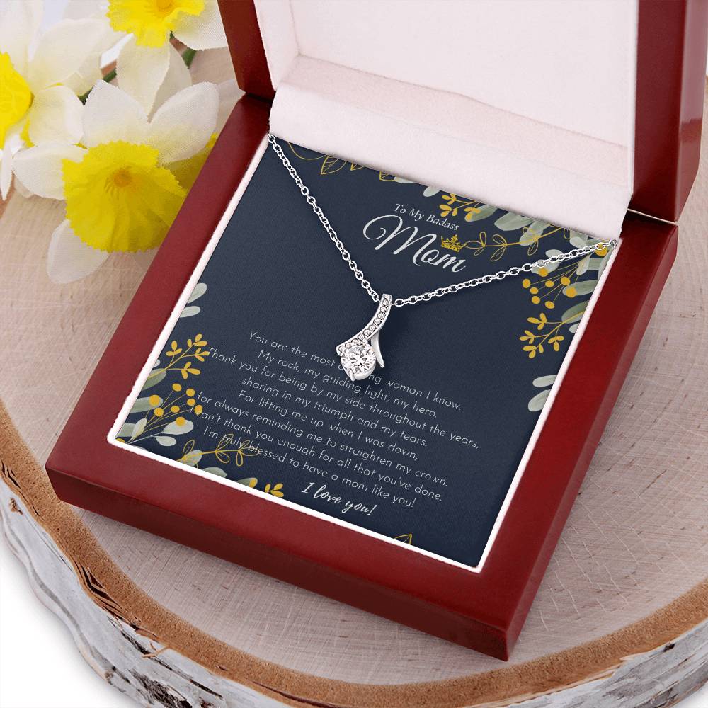 To My Badass Mom Necklace  Badass Mom Gift  Mother’S Day Gift  Birthday Gift  Gift From Daughter  Gift From Son - Alluring Beauty Necklace