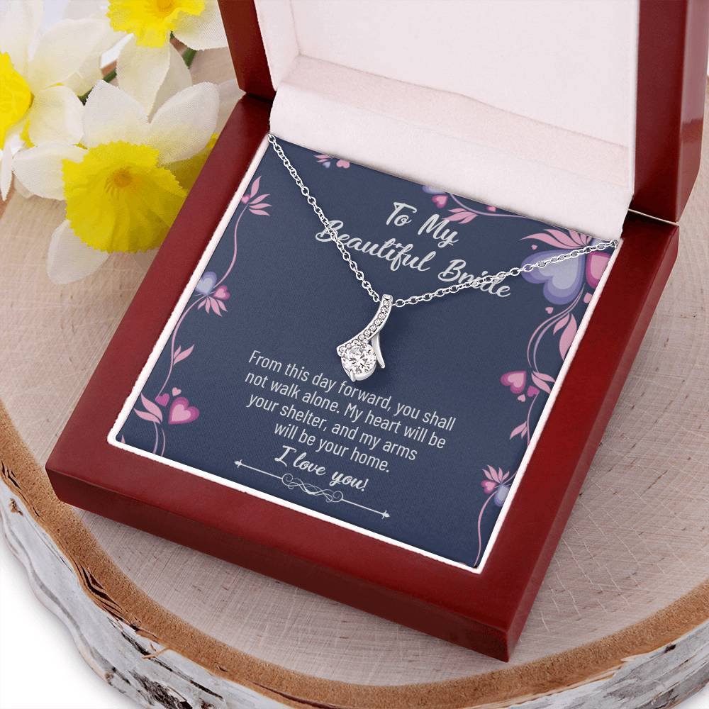 To My Beautiful Bride - Alluring Beauty Necklace -Gift From Groom To Bride- Wedding Gift Alluring Beauty Necklace