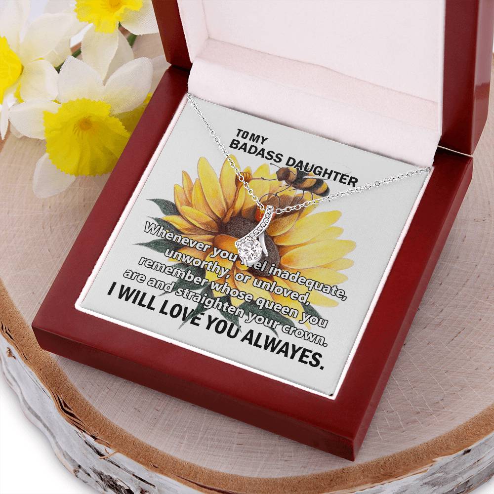 To My Badass Daughter Alluring Beauty Necklace