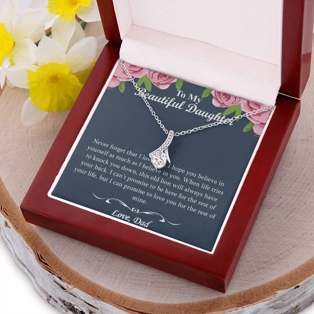 To My Beautiful Daughter Straighten Your Crown Necklace Mom Daughter Necklace Daughter Birthday Gift Daughter Alluring Beauty Necklace