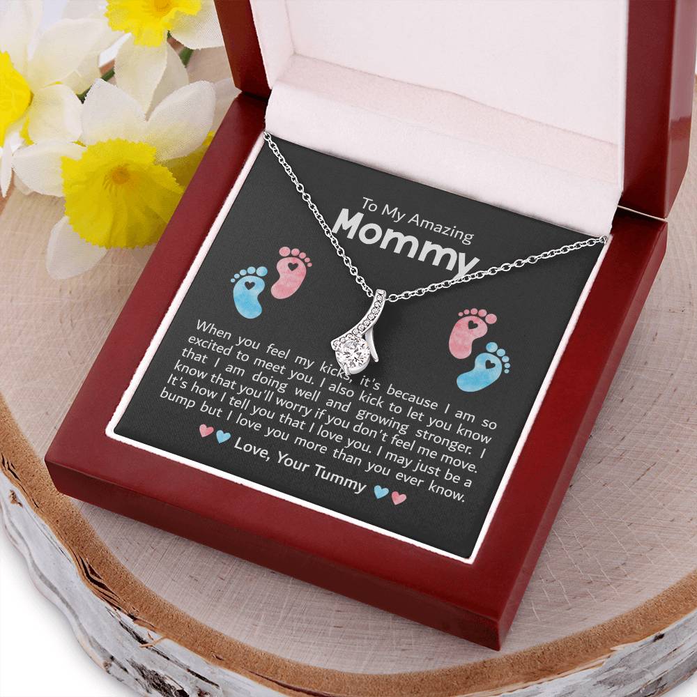 To My Amazing Mommy - Excited To Meet You Alluring Beauty Necklace