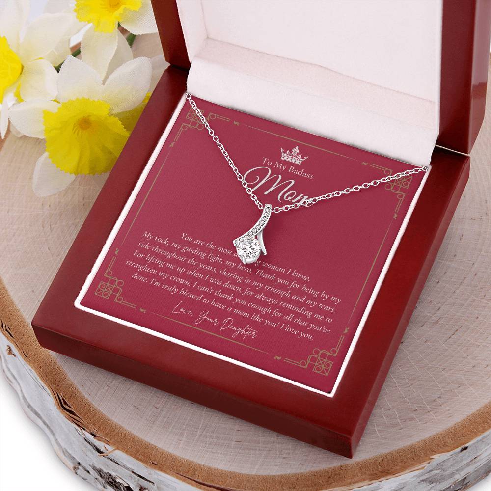 To My Badass Mom Necklace  Badass Mom Gift  Mother’S Day Gift  Birthday Gift  Gift From Daughter On Wedding Day 8 Alluring Beauty Necklace