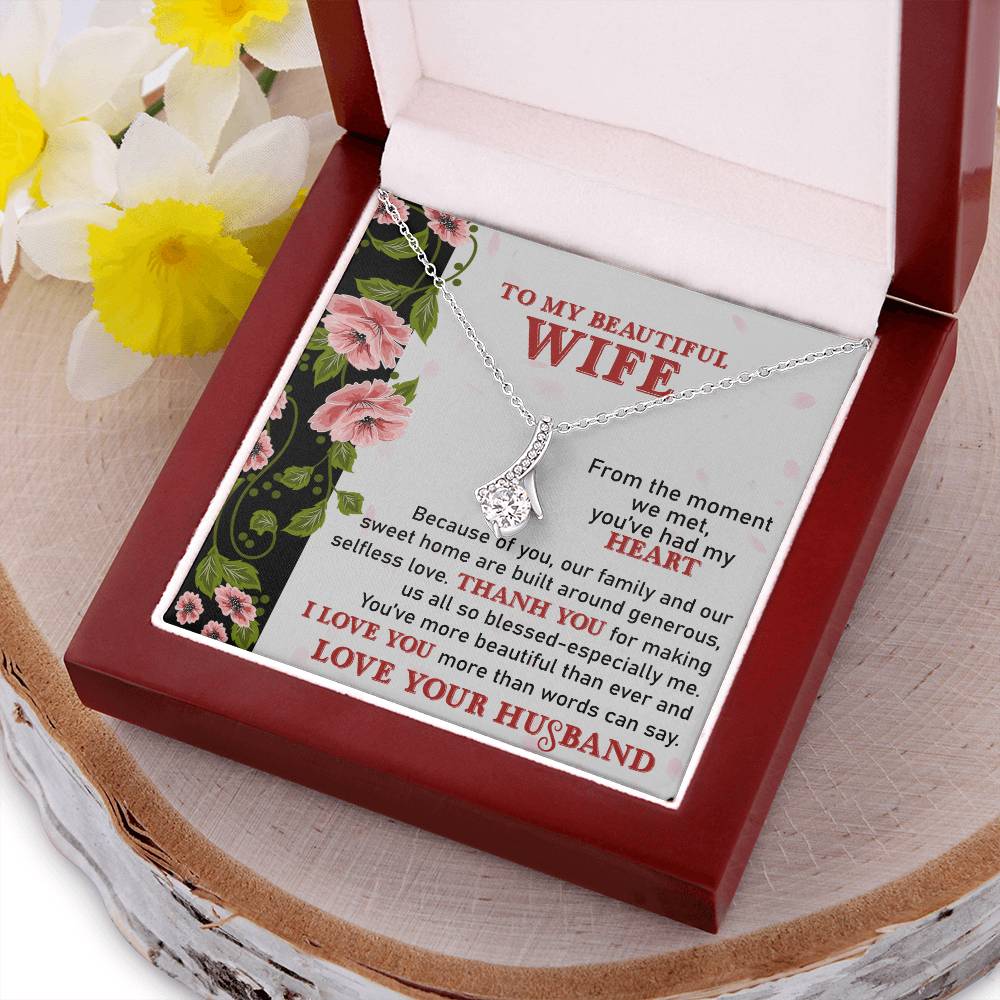 To My Beautiful Wife - Heart Melt Message  Alluring Necklace❤️ 1 Alluring Beauty Necklace