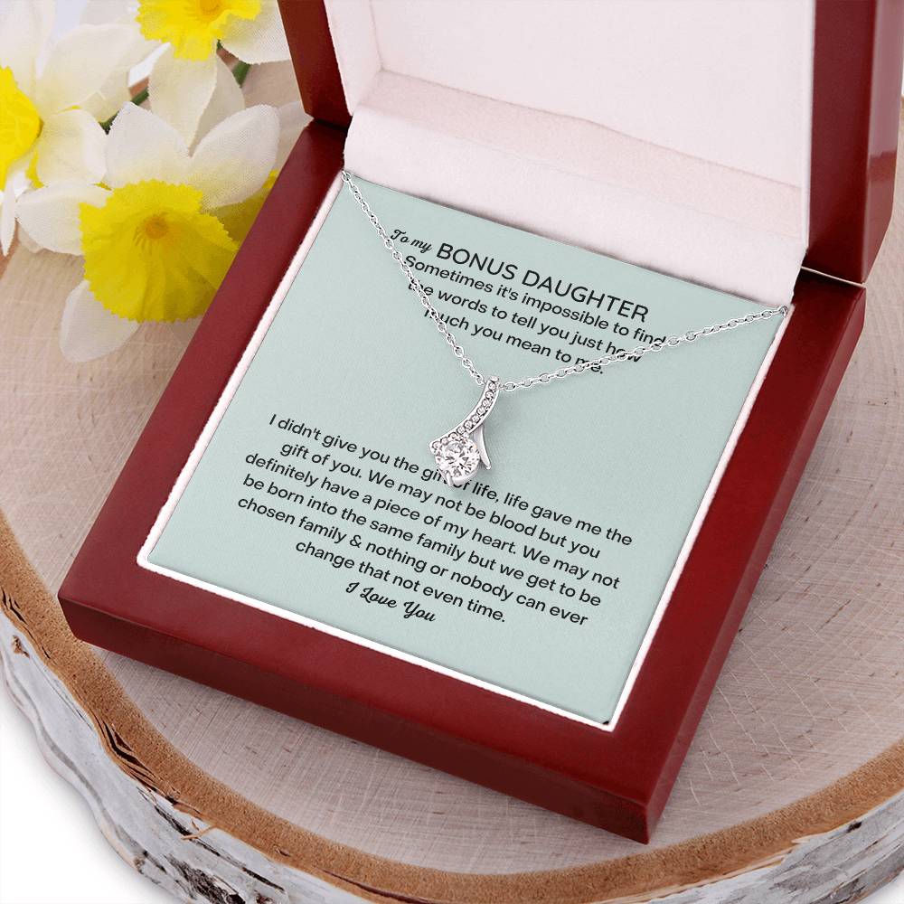 To My Bonus Daughter Necklace Birthday Gift For Bonus Daughter Step Daughter Necklace Foster Daughter Alluring Beauty Necklace