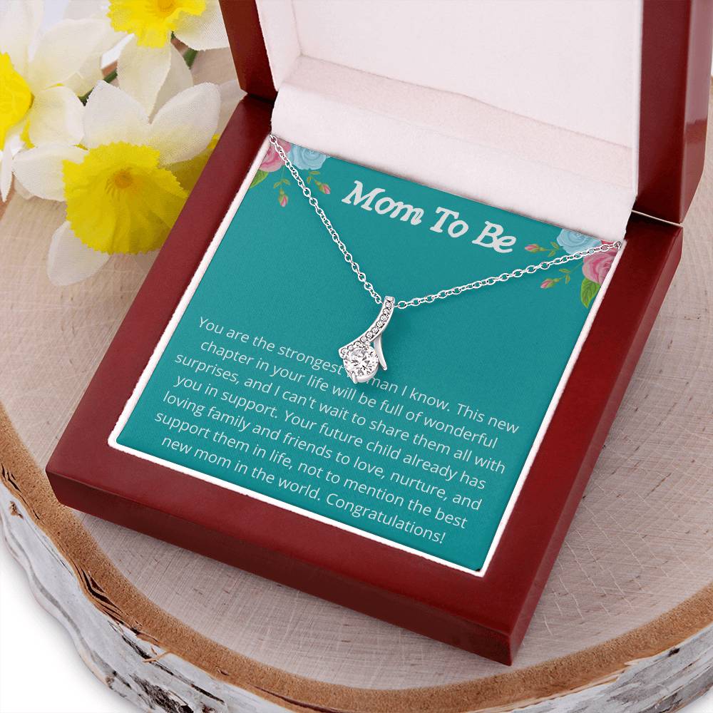 Mom To Be Sparkly Pendant Alluring Beauty Necklace