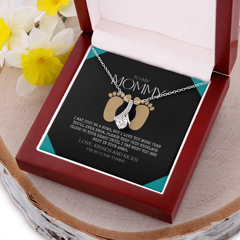 Baby Shower Gift New Mommy Necklace Pregnant Wife Gift To My Mommy I May Just Be A Bump But I Love You More Than You 1  Alluring Beauty Necklace