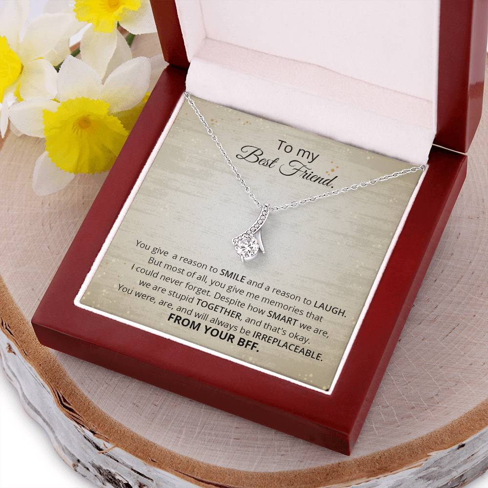 To My Best Friend Necklace Love Knot Pendant Valentines Day Gift For Friend Jewelry Silver Friendship Present Valentin Bestie Gift For Her Alluring Beauty Necklace