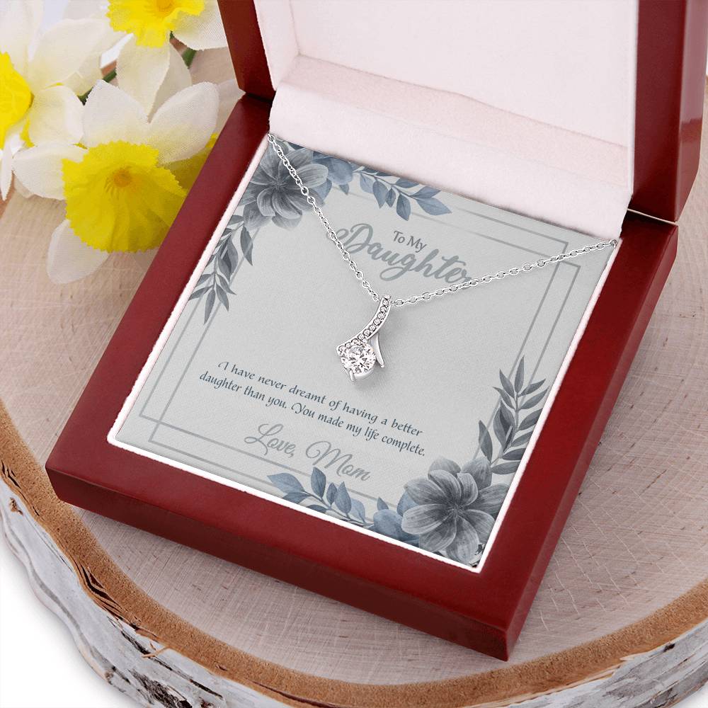 To My Daughter - Love Mom - 925 Sterling Silver Pendant Alluring Beauty Necklace
