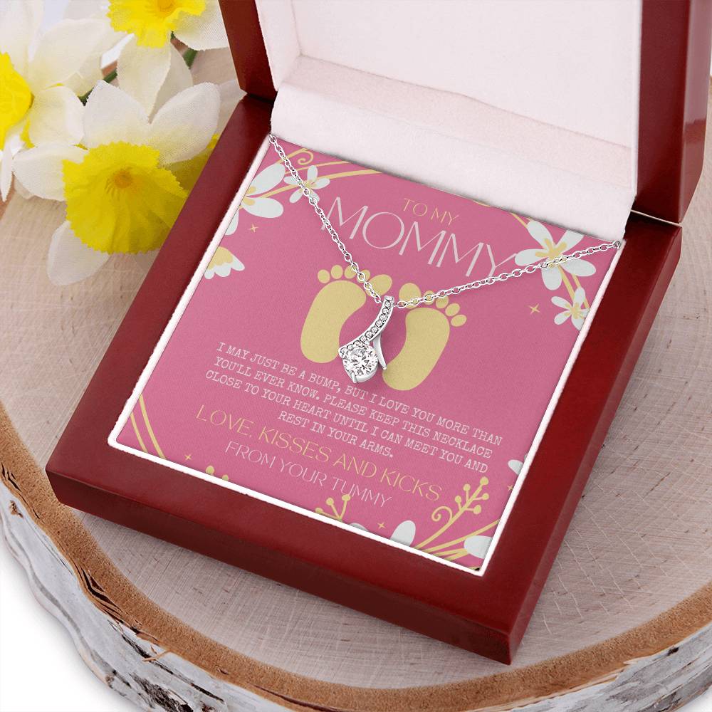Baby Shower Gift New Mommy Necklace Pregnant Wife Gift To My Mommy I May Just Be A Bump But I Love You More Than You 2  Alluring Beauty Necklace