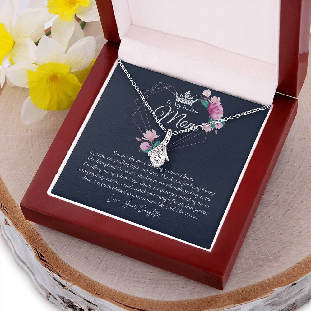 To My Badass Mom Necklace  Badass Mom Gift  Mother’S Day Gift  Birthday Gift  Gift From Daughter On Wedding Day 5 Alluring Beauty Necklace