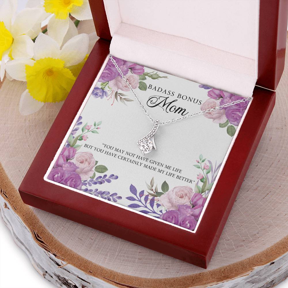 To My Badass Bonus Mom Alluring Beauty Necklace
