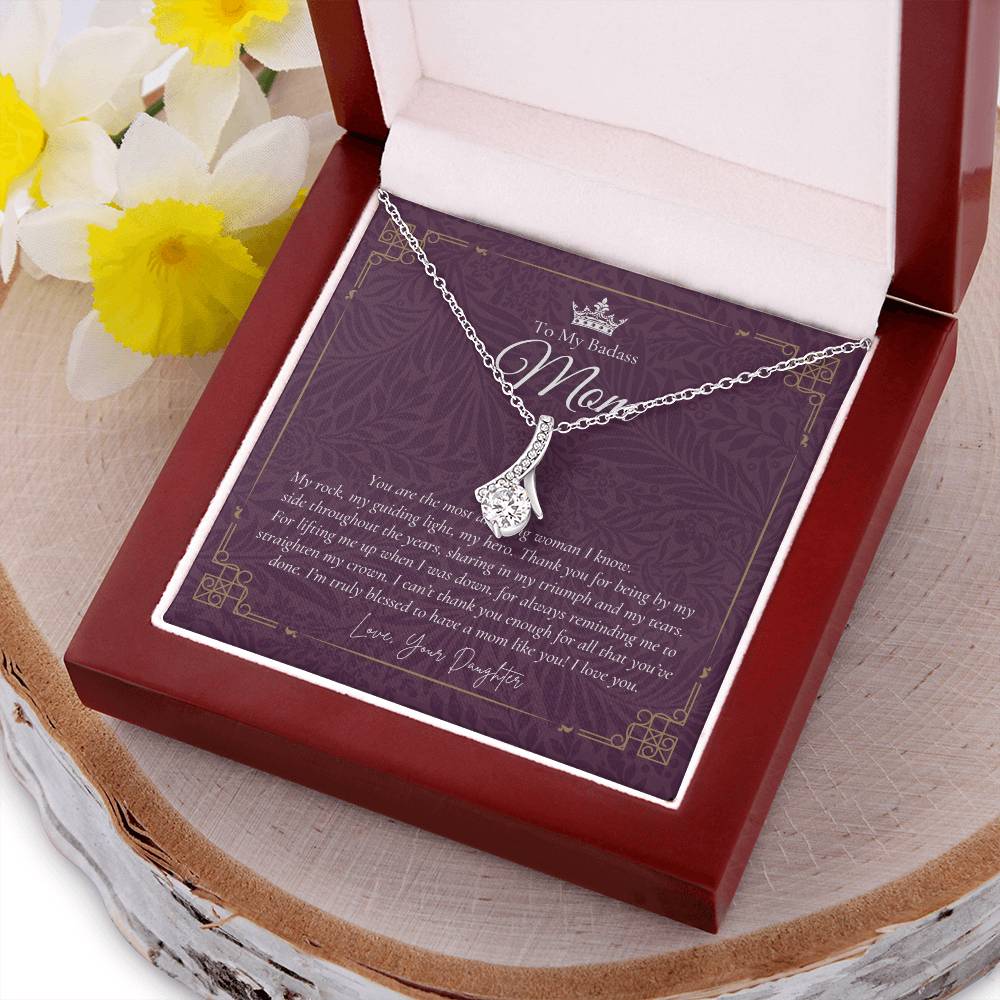 To My Badass Mom Necklace  Badass Mom Gift  Mother’S Day Gift  Birthday Gift  Gift From Daughter On Wedding Day 11 Alluring Beauty Necklace