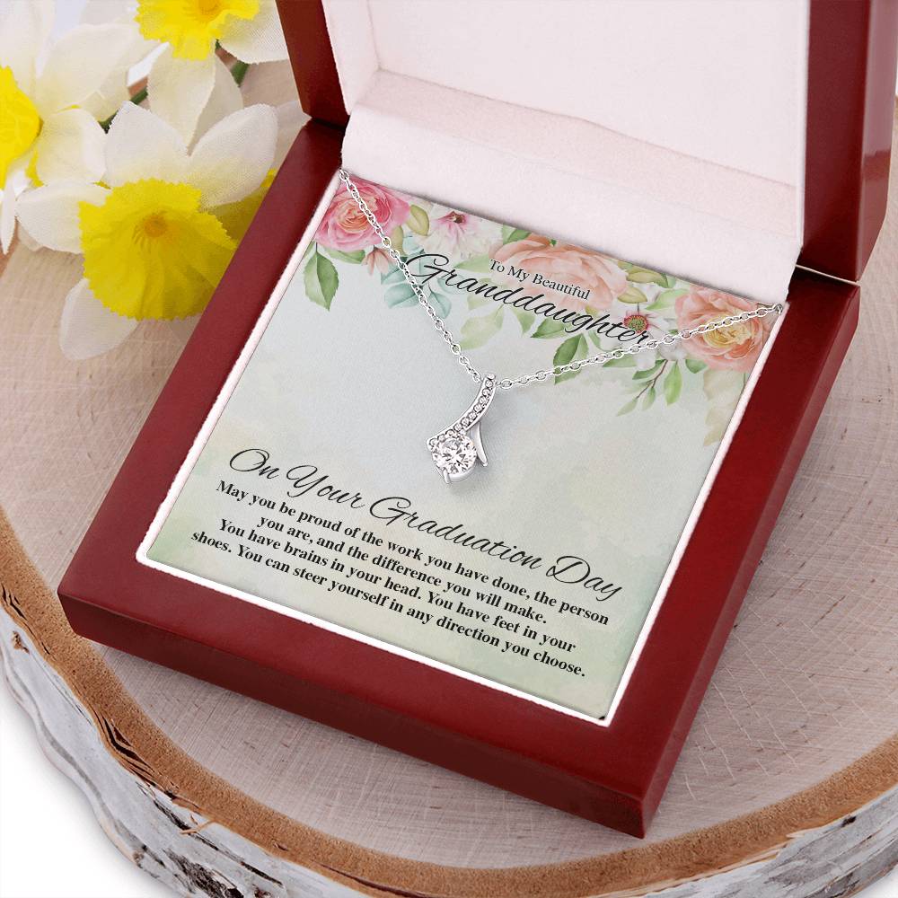 To My Beautiful Granddaughter On Your Graduation Day Flowery Alluring Beauty Alluring Beauty Necklace
