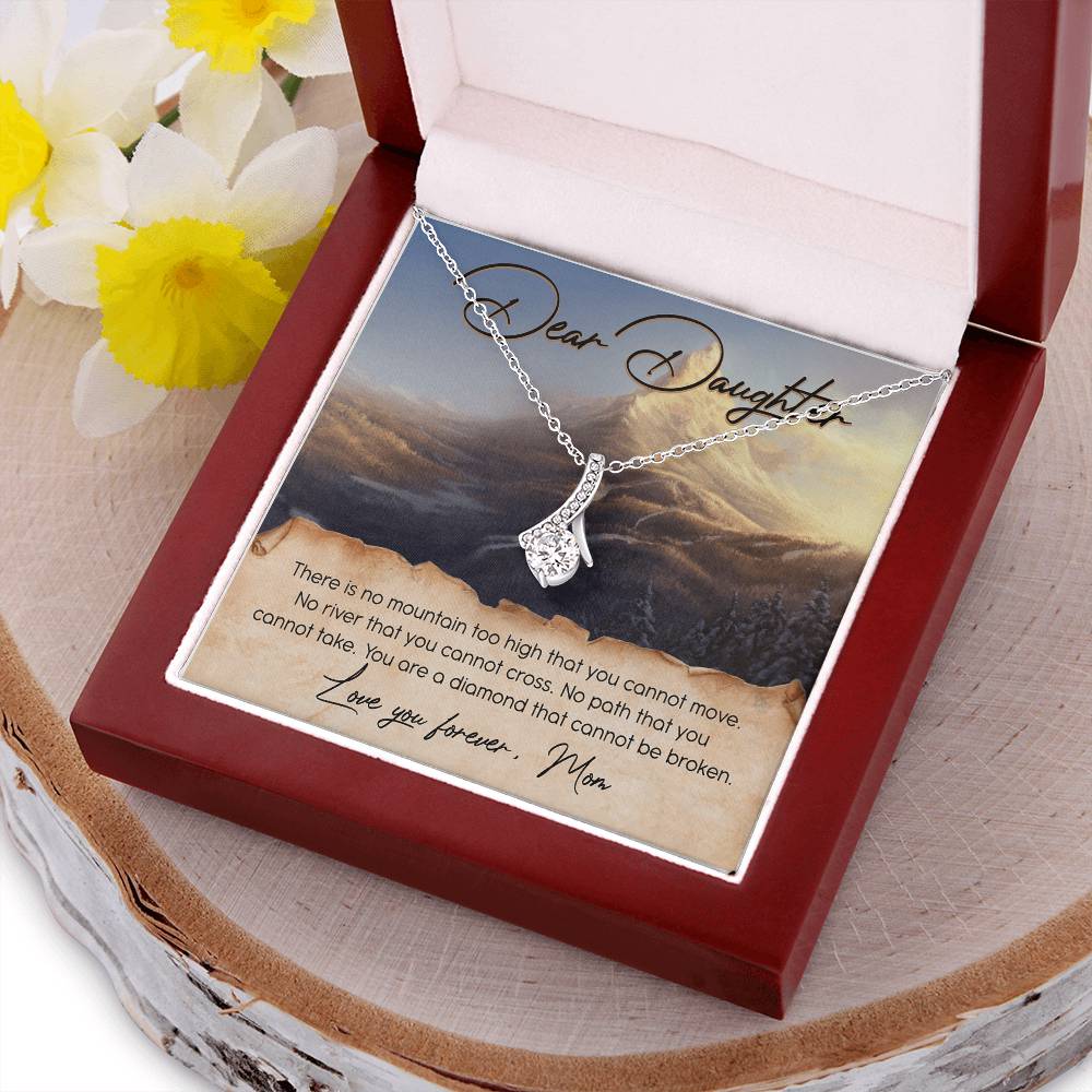 To Daughter From Mom 2 Alluring Beauty Necklace Gift Mom Alluring Beauty Necklace