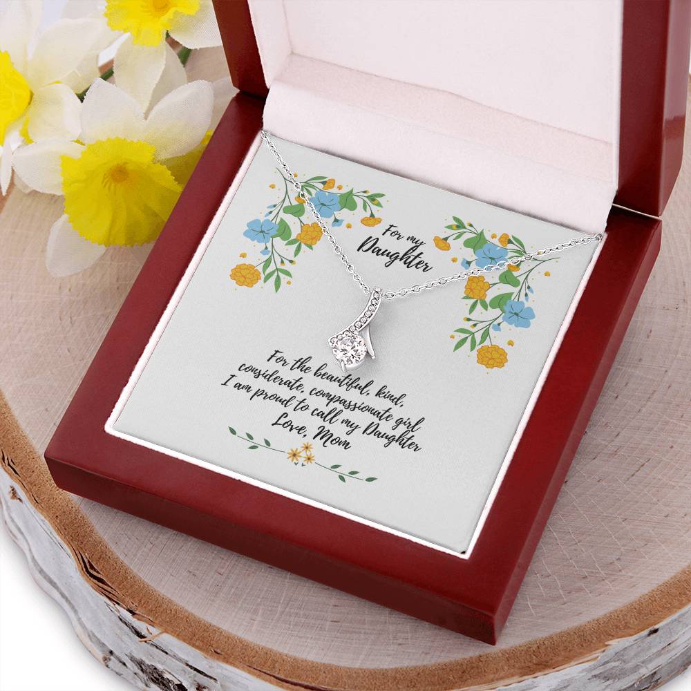 Proud To Call My You Daughter Sparkly Pendant Necklace Alluring Beauty Necklace