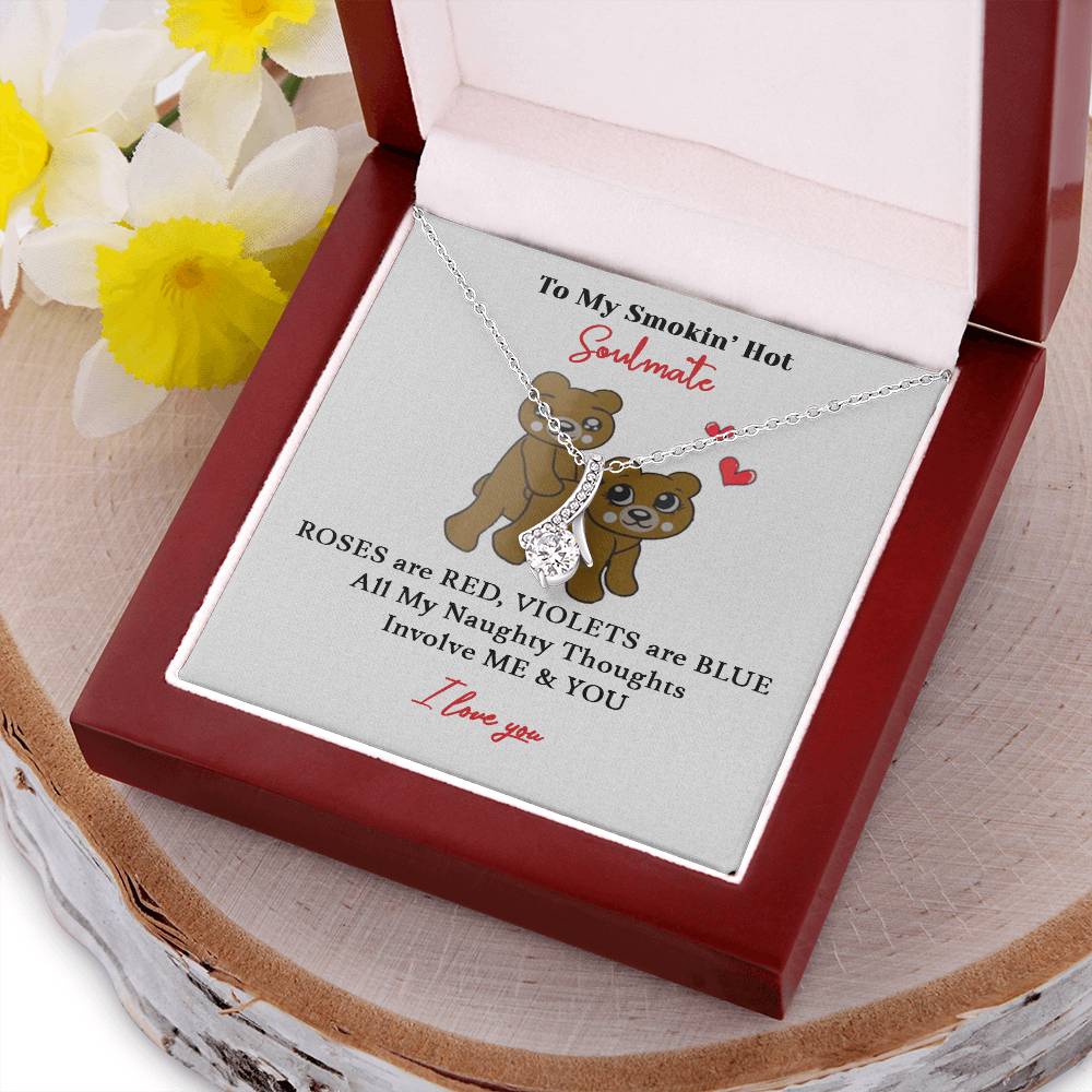 Roses Are Red Violets Are Blue - Valentine's Day Gift Alluring Beauty Necklace