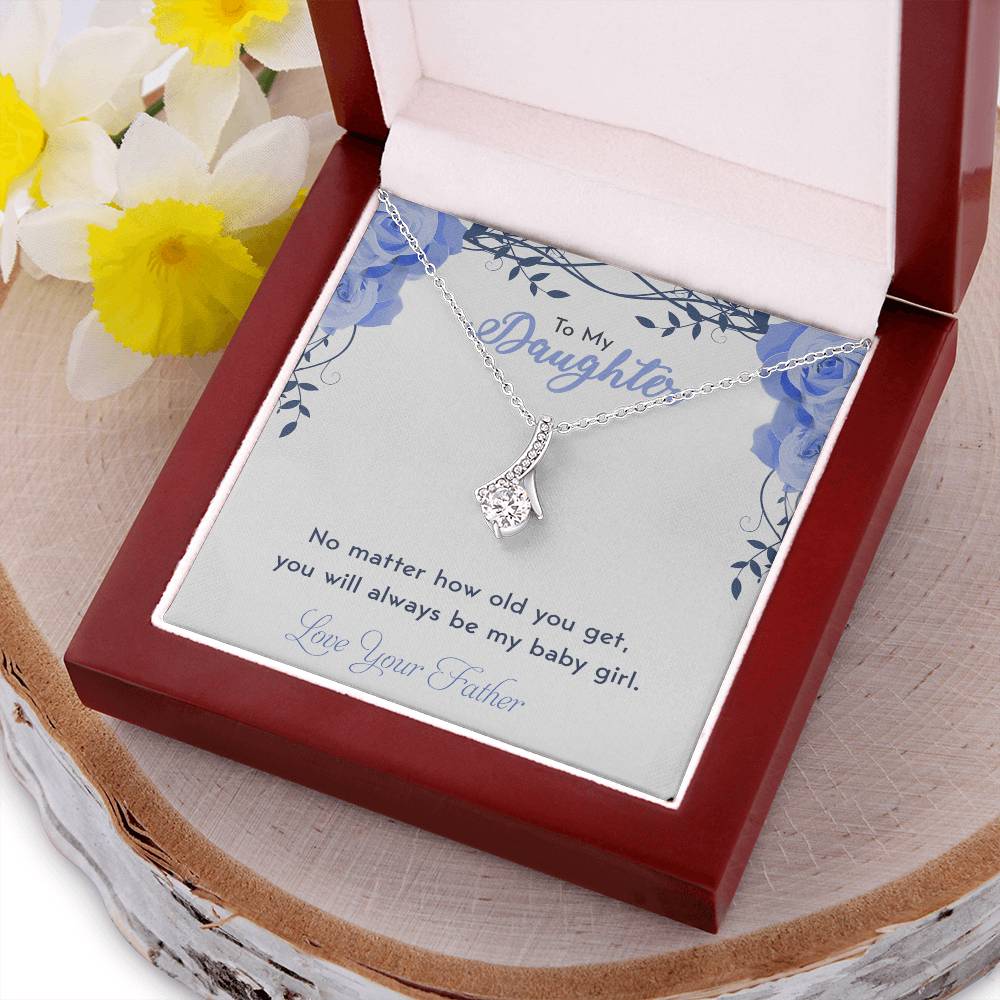 To My Daughter - Love Your Father - 925 Sterling Silver Pendant Alluring Beauty Necklace