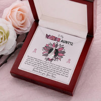 Aunt Breast Cancer Survivor Ribbon Necklace Gift Alluring Beauty Necklace