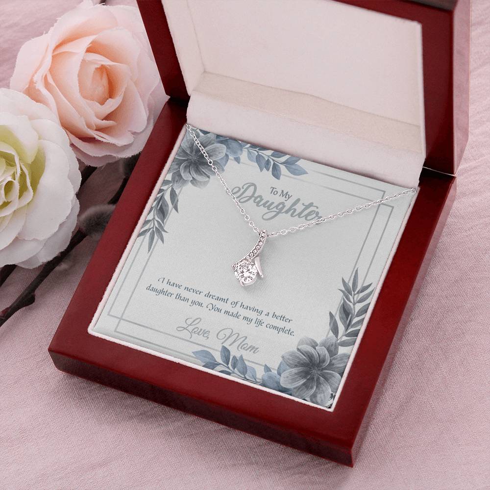 To My Daughter - Love Mom - 925 Sterling Silver Pendant Alluring Beauty Necklace