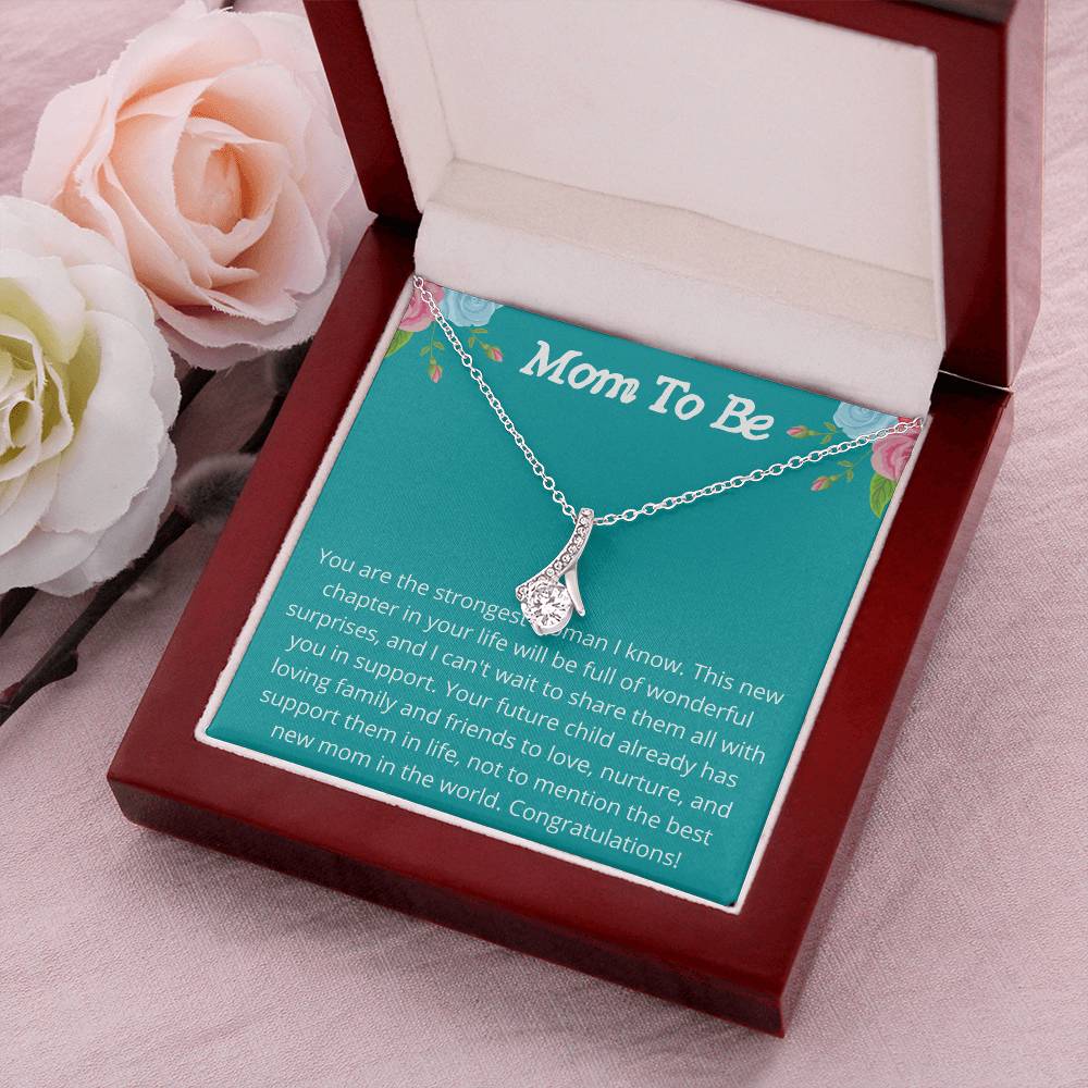Mom To Be Sparkly Pendant Alluring Beauty Necklace