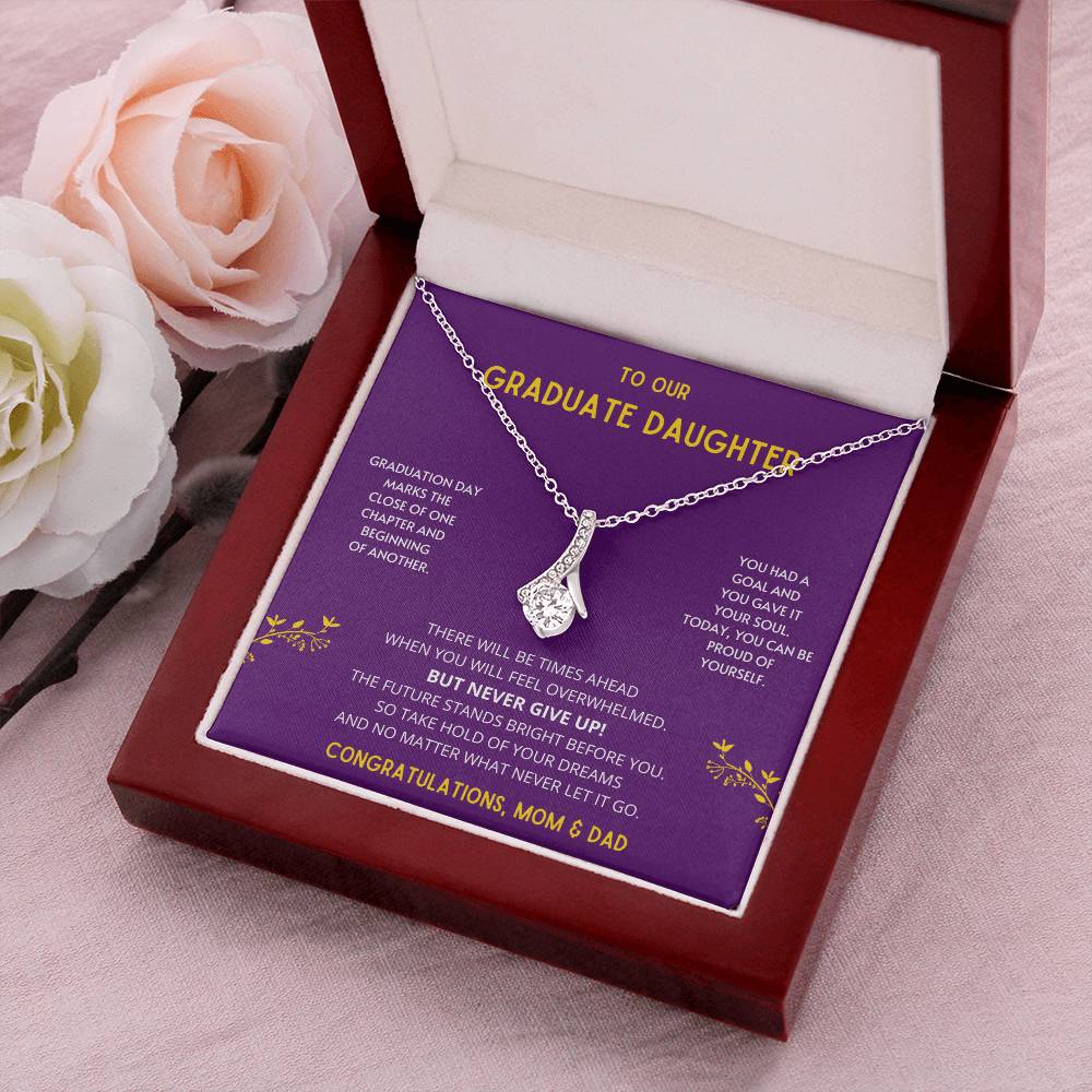 The Future Stands Bright Before You! Graduate Daughter - Necklace College Graduation Gift For Her High School Senior Graduation Alluring Beauty Necklace