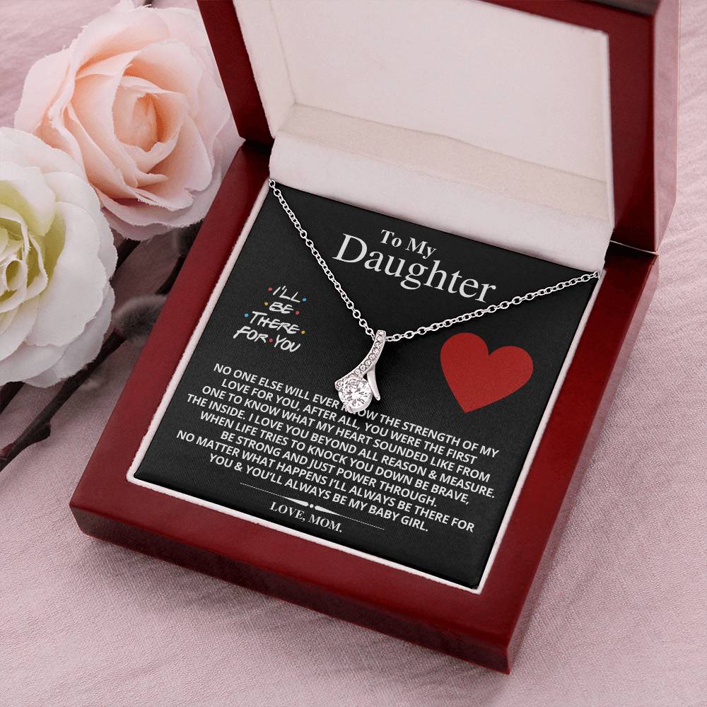 To My Daughter - From Mom Daughter Gift From Mom Anniversary Lovingly Mom Birthday Grown Up Daughter Daughter Birthday Gift From Mom Christmas Gift Alluring Beauty Necklace