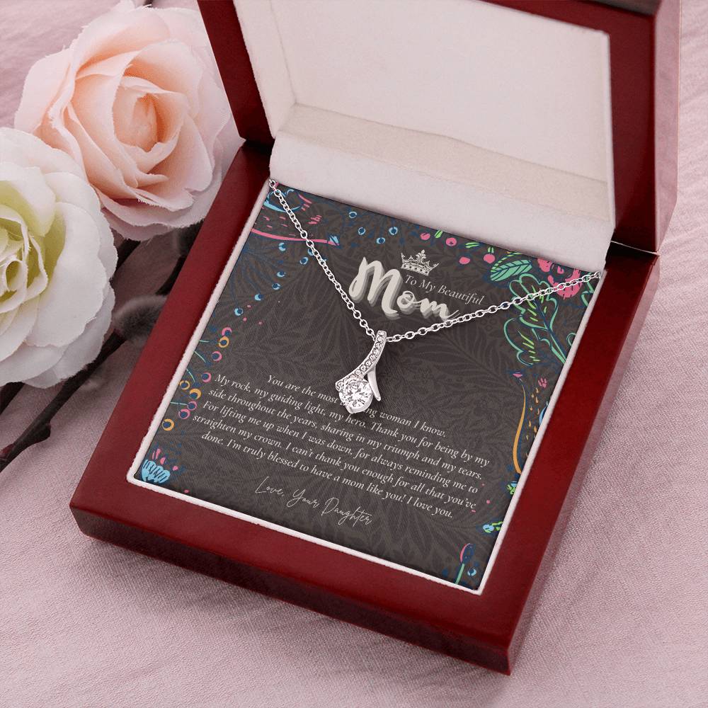 To My Beautiful Mom Necklace  Badass Mom Gift  Mother’S Day Gift  Birthday Gift  Gift From Daughter On Wedding Day 7 Alluring Beauty Necklace