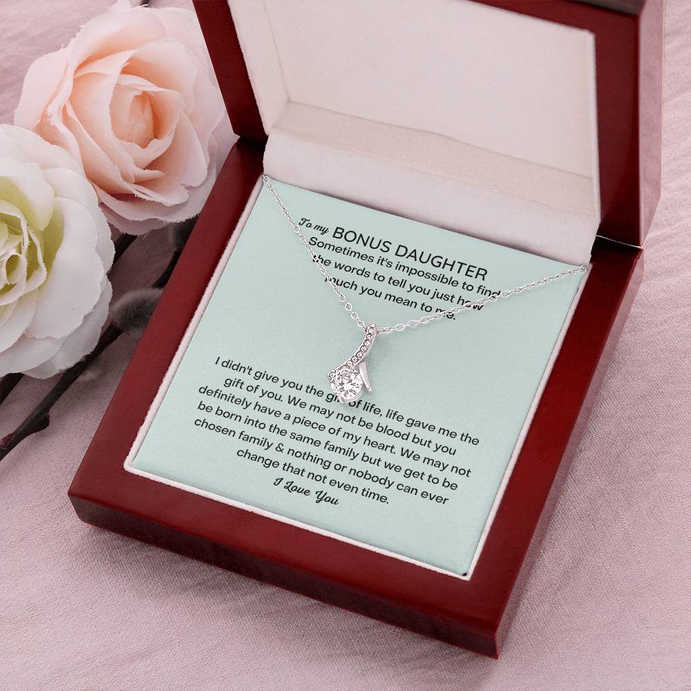 To My Bonus Daughter Necklace Birthday Gift For Bonus Daughter Step Daughter Necklace Foster Daughter Alluring Beauty Necklace