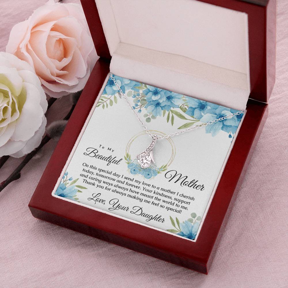 To My Beautiful Mother Gift From Daughter Alluring Beauty Necklace
