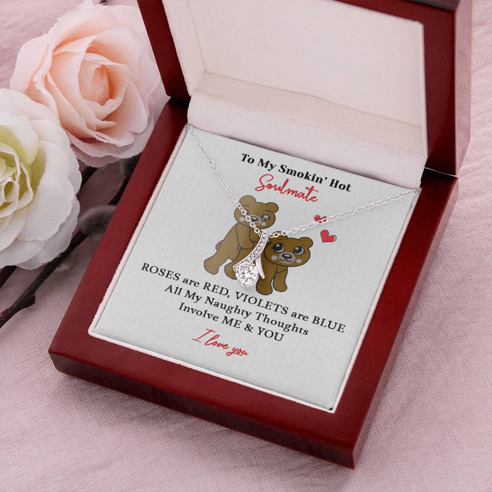 Roses Are Red Violets Are Blue - Valentine's Day Gift Alluring Beauty Necklace