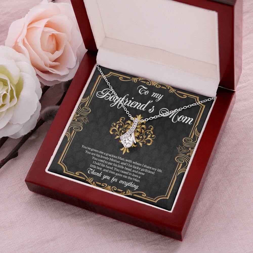 To My Boyfriend's Mom Necklace Gift Boyfriend's Mom Gift Necklace For Boyfriend Mom Boyfriends Mom Necklace With Message Card Jewelry Alluring Beauty Necklace