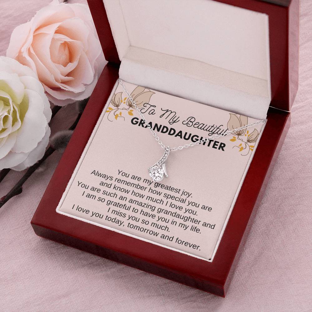 To My Beautiful Granddaughter Pendant Necklace Alluring Beauty Necklace