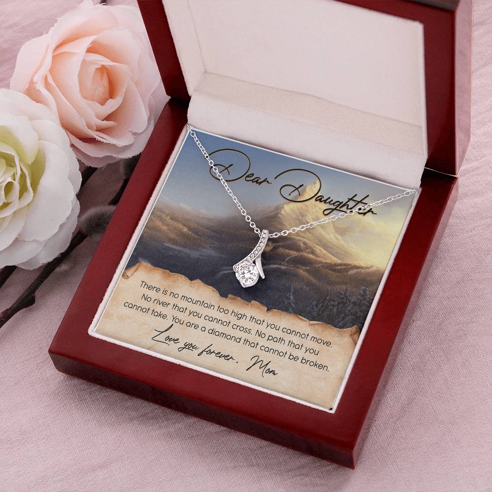 To Daughter From Mom 2 Alluring Beauty Necklace Gift Mom Alluring Beauty Necklace