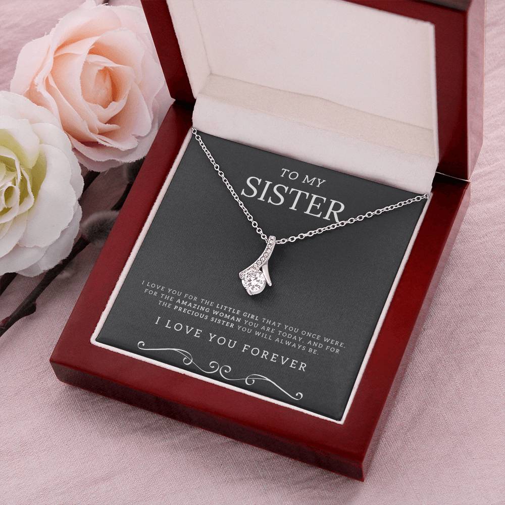 Selling Fast To My Sister White Gold Finish Necklace Alluring Beauty Necklace