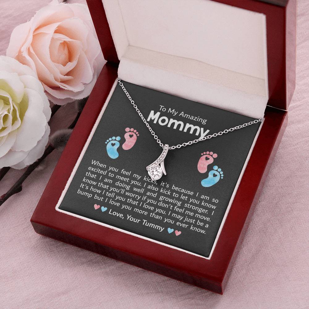 To My Amazing Mommy - Excited To Meet You Alluring Beauty Necklace