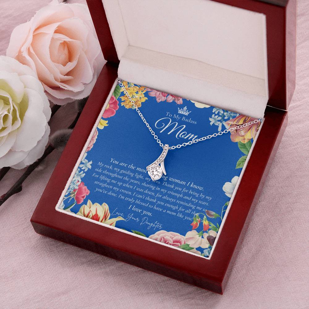 To My Badass Mom Necklace  Badass Mom Gift  Mother’S Day Gift  Birthday Gift  Gift From Daughter On Wedding Day 13 Alluring Beauty Necklace
