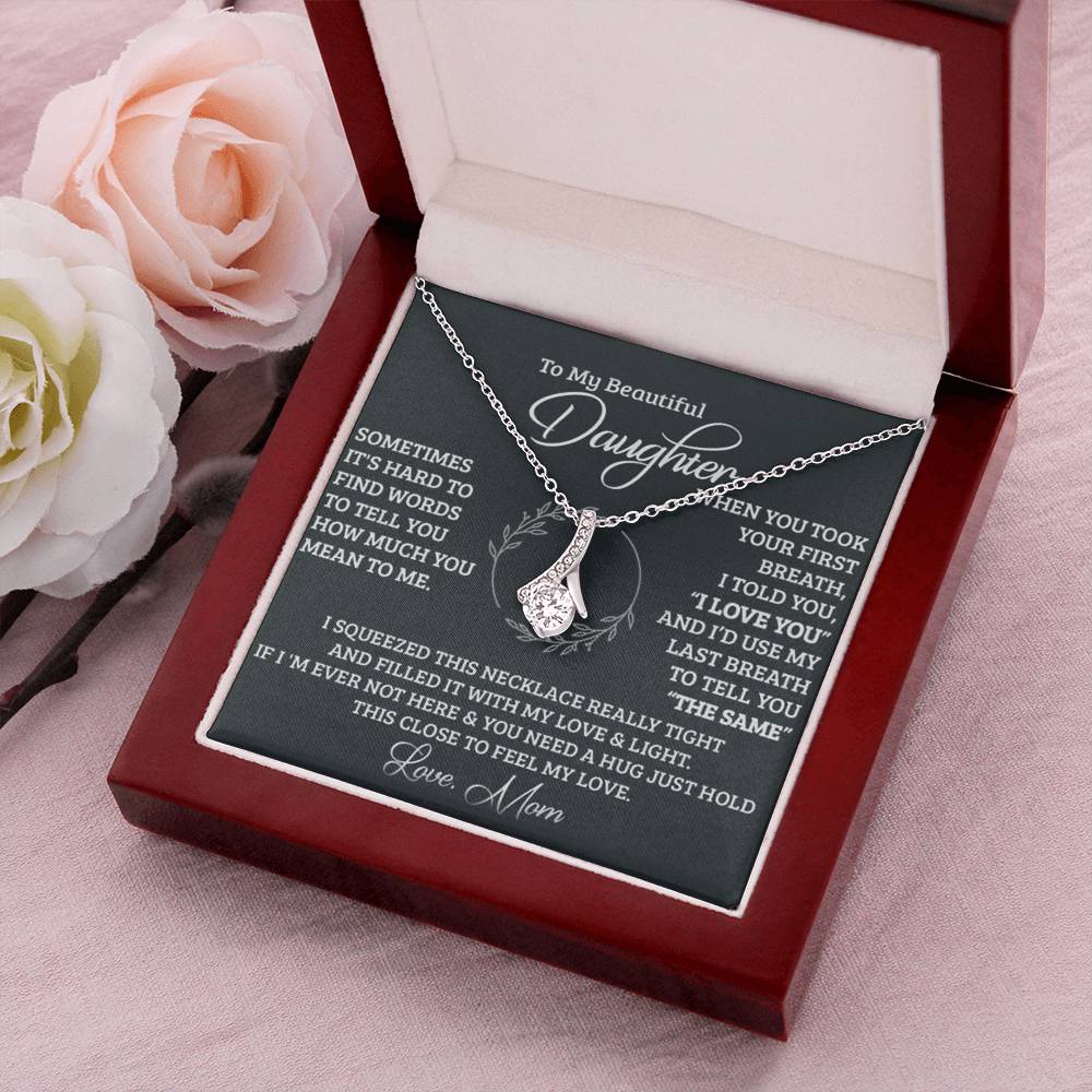 To My Beautiful Daughter - The Perfect Gift For Your Daughter - A Prayer For My Daughter - Mother To Daughter Birthday Gift Alluring Beauty Necklace