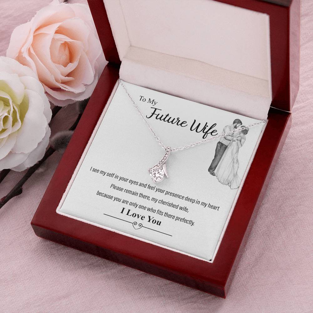 To My Beautiful Wife  Husband Love You  Love For Partner Almost Gone Alluring Beauty Necklace