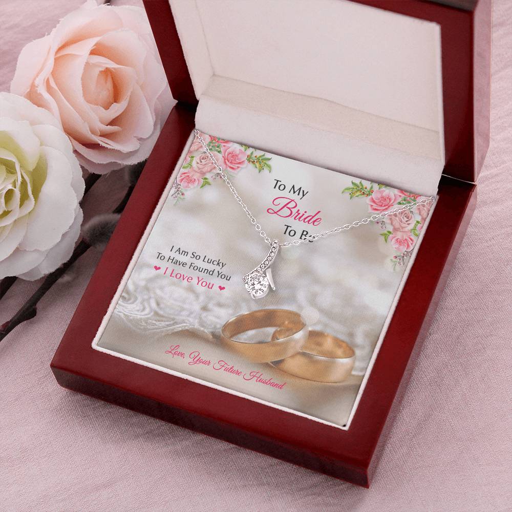 To My Bride To Be .... Alluring  Gold Rings Card Design Alluring Beauty Necklace