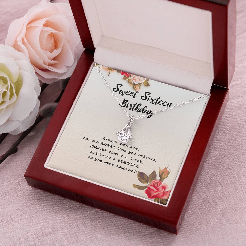 Sweet Sixteen Birthday - Sweet 16 Gifts For Girls Necklace With Meaningful Message Alluring Beauty Necklace