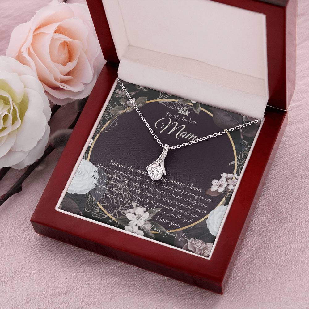 To My Beautiful Mom Necklace  Badass Mom Gift  Mother’S Day Gift  Birthday Gift  Gift From Daughter On Wedding Day 8 Alluring Beauty Necklace