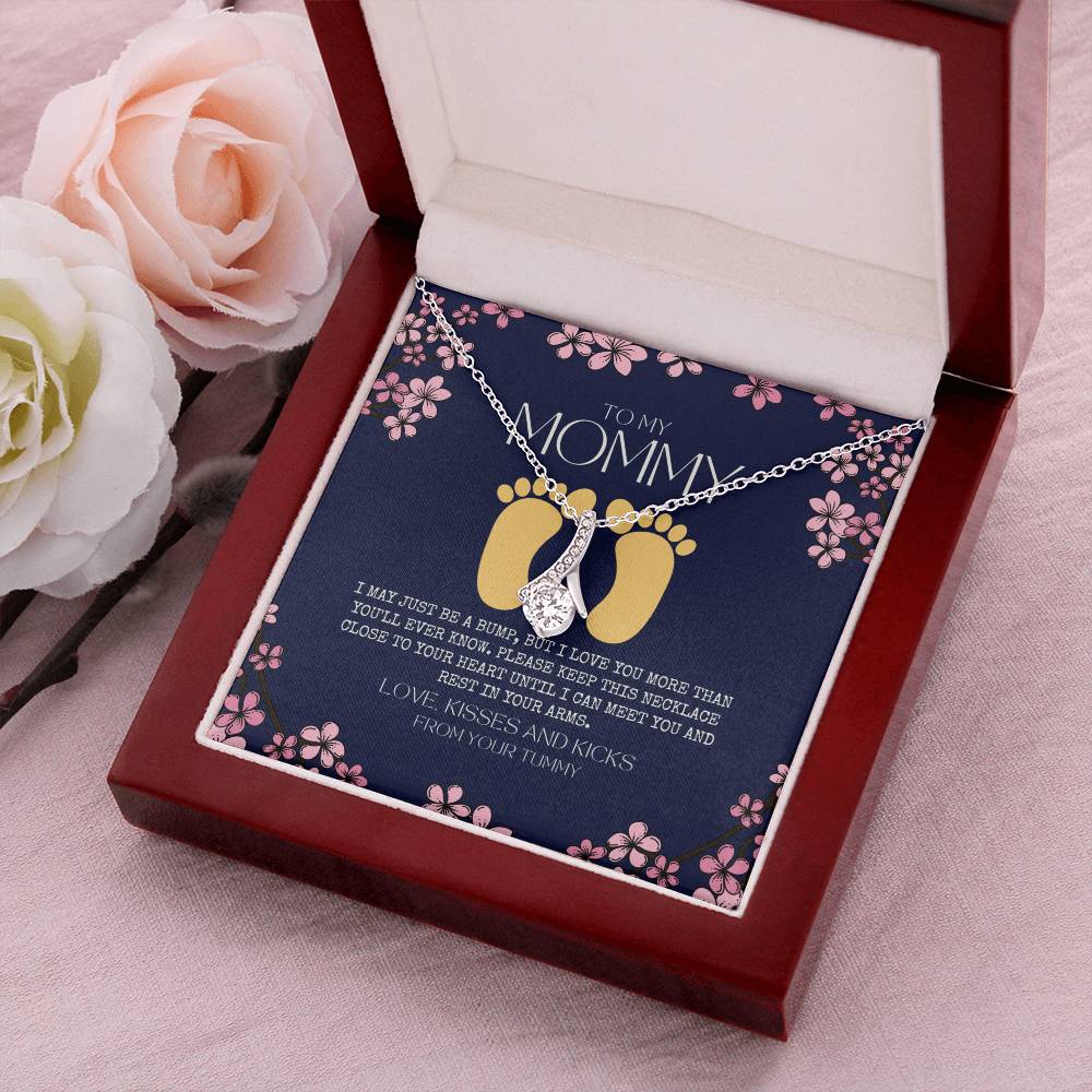 Baby Shower Gift New Mommy Necklace Pregnant Wife Gift To My Mommy I May Just Be A Bump But I Love You More Than You Ever Alluring Beauty Necklace