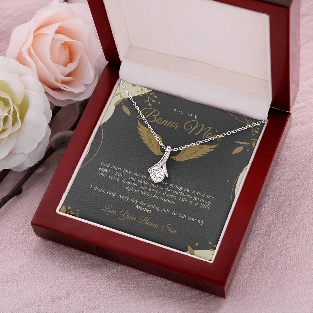 To My Bonus Mom Alluring Beauty Necklace