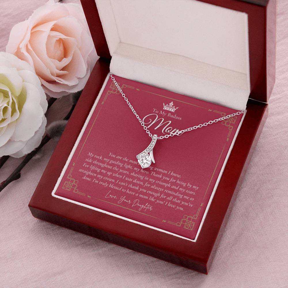 To My Badass Mom Necklace  Badass Mom Gift  Mother’S Day Gift  Birthday Gift  Gift From Daughter On Wedding Day 8 Alluring Beauty Necklace